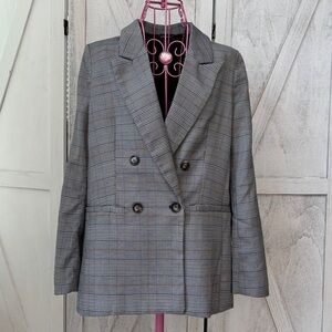 Bloomingdale’s AQUA Plaid Blazer Women’s Size XS